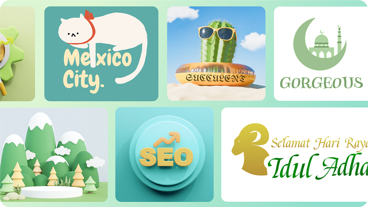 Create illustrative cartoon logos