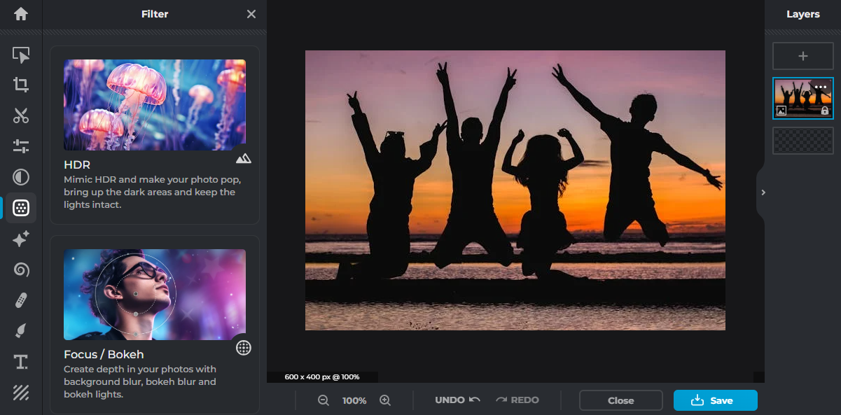 Buat header YouTube di Pixlr