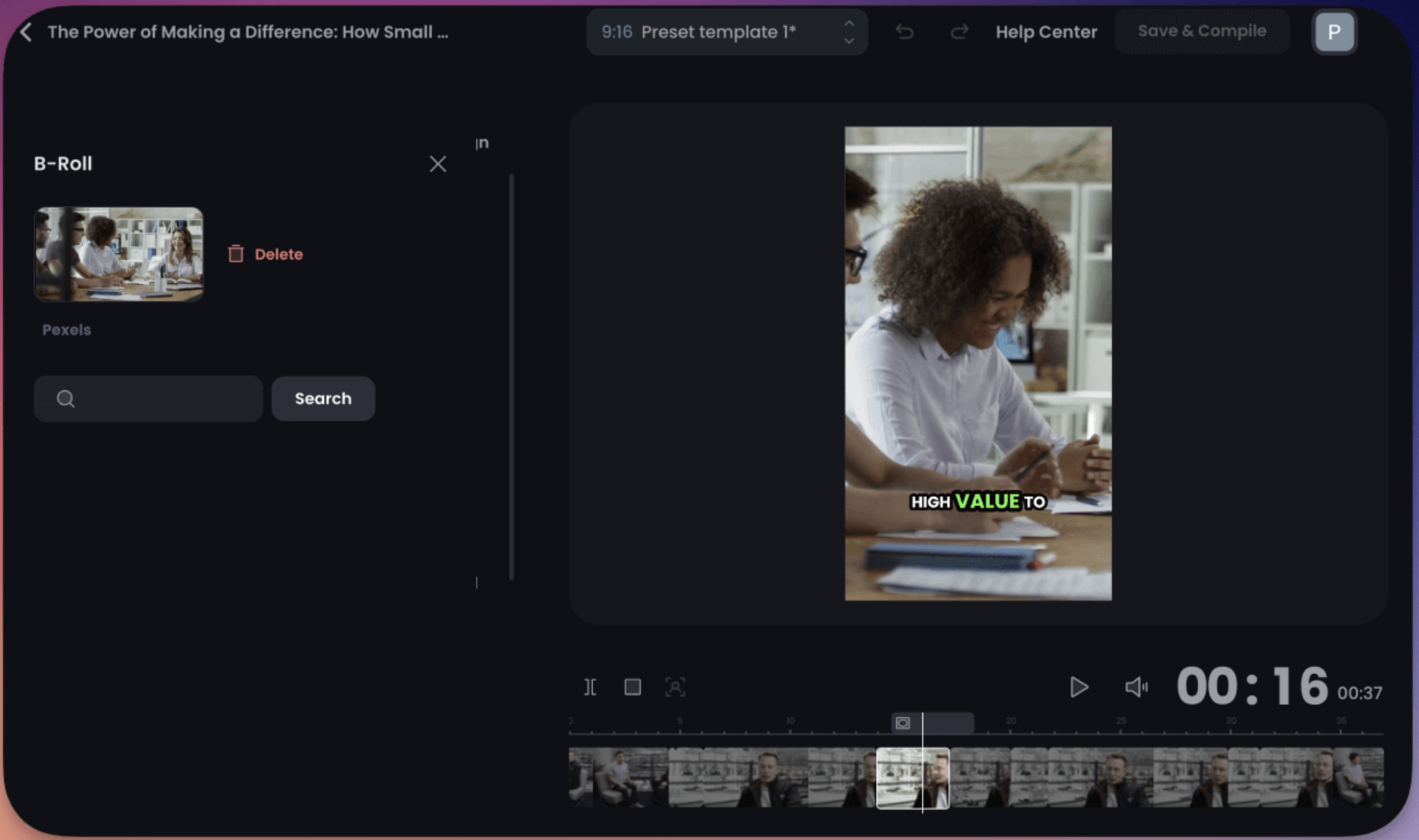 Interface of Opus Clip - the most liked free YouTube Shorts maker