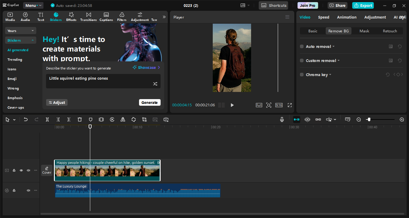 Editing interface of the CapCut desktop video editor - a perfect tool for editing TikTok videos