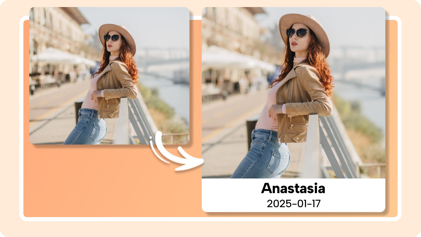 add name and date in photo online