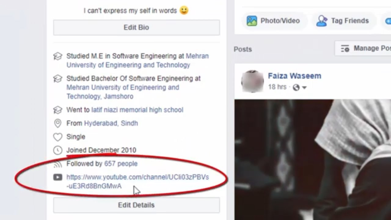 Link hozzáadása a About részhez a YouTube-csatorna népszerűsítéséhez a Facebookon