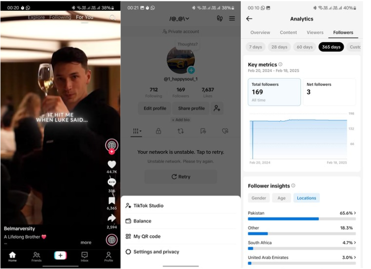 Se arată cum să vedeți analiza TikTok în aplicația mobilă