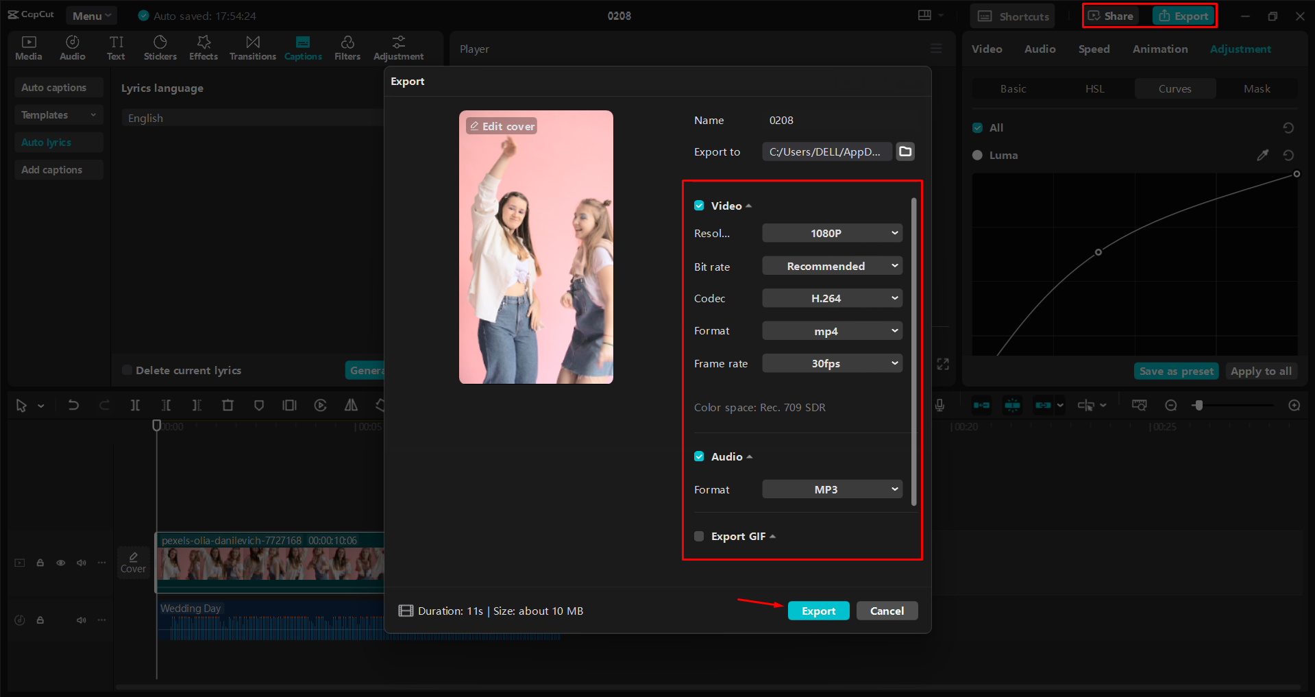 從CapCut桌面視訊編輯器匯出視訊