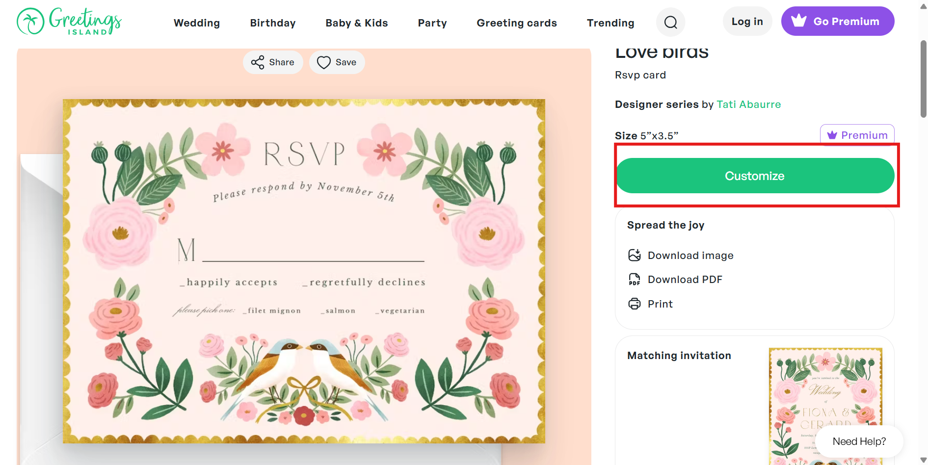 Bưu thiếp RSVP tùy chỉnh