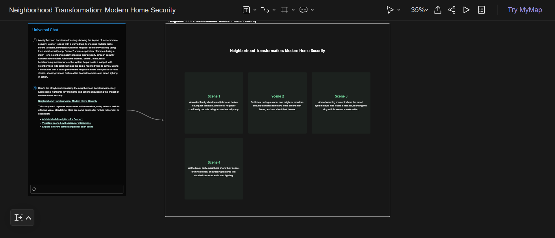 MyMap.AI creador de storyboard gratis en línea