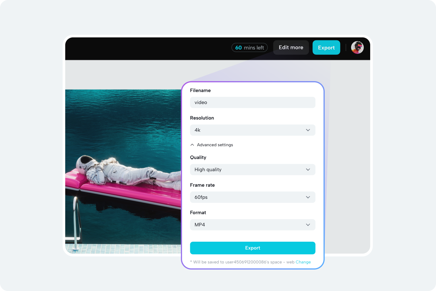 Xuất và chia sẻ video từ kịch bản AI