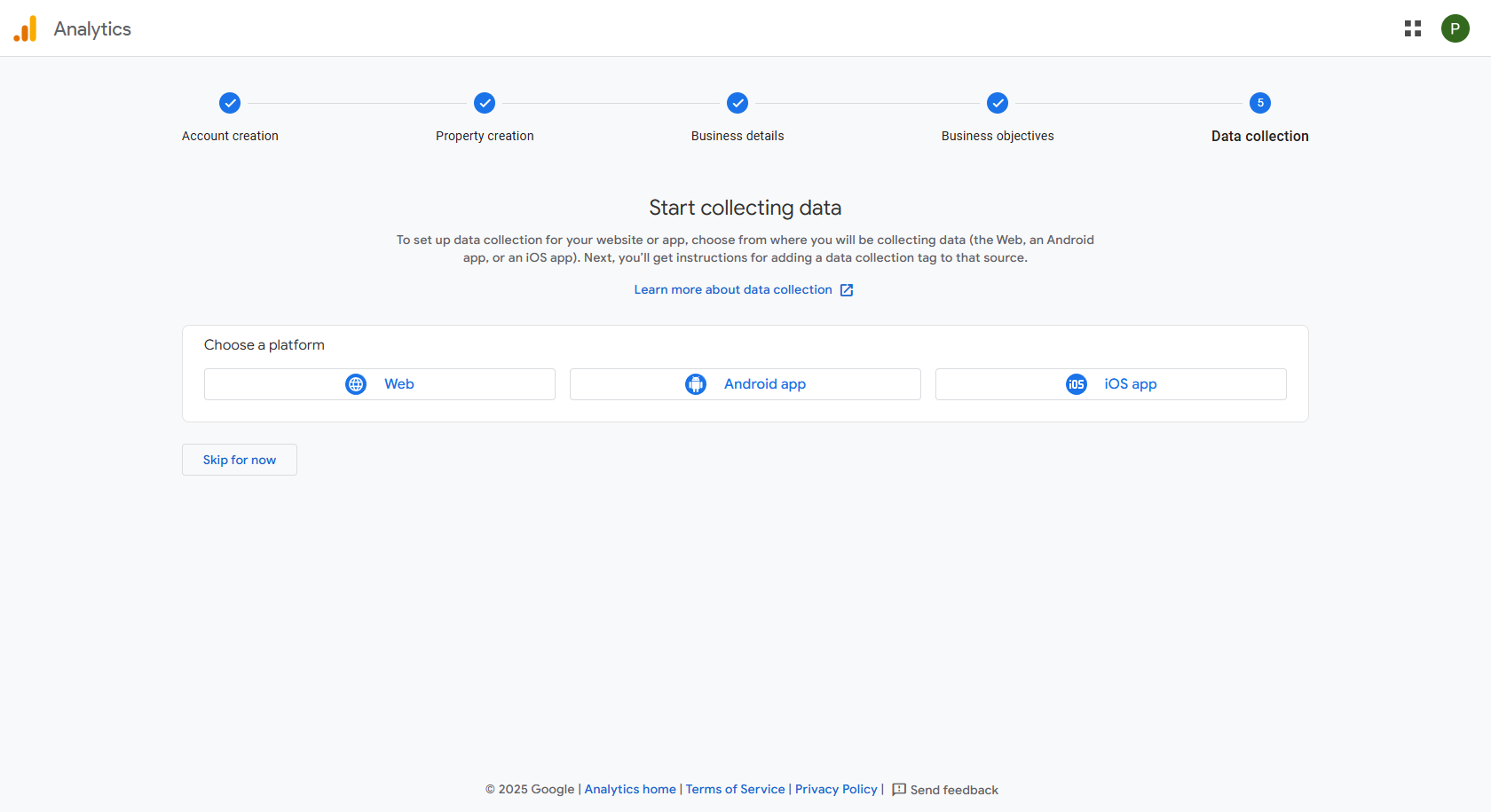 Google Analytics-Schnittstelle