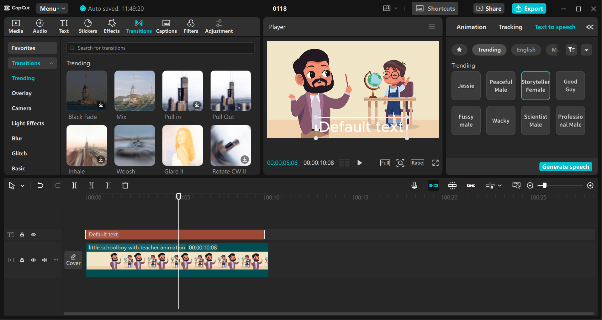 The interface of the CapCut desktop video editor - a versatile explainer video animation software