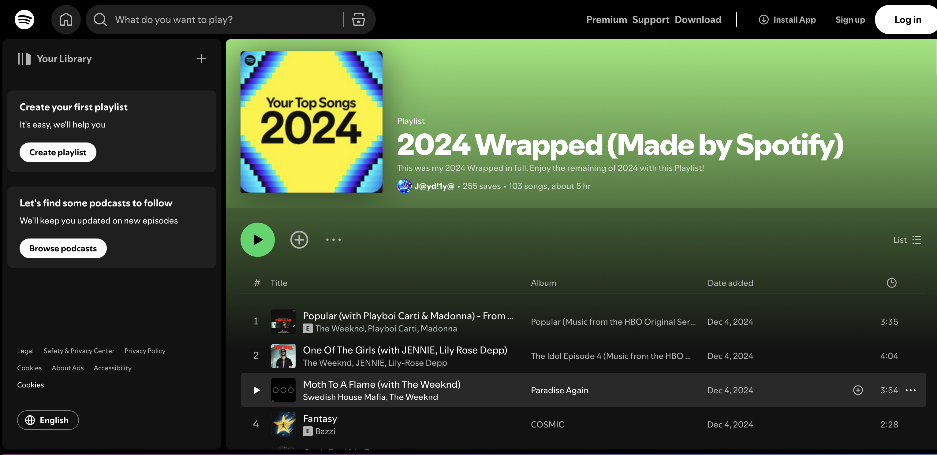 Spotify Wrapped on desktop