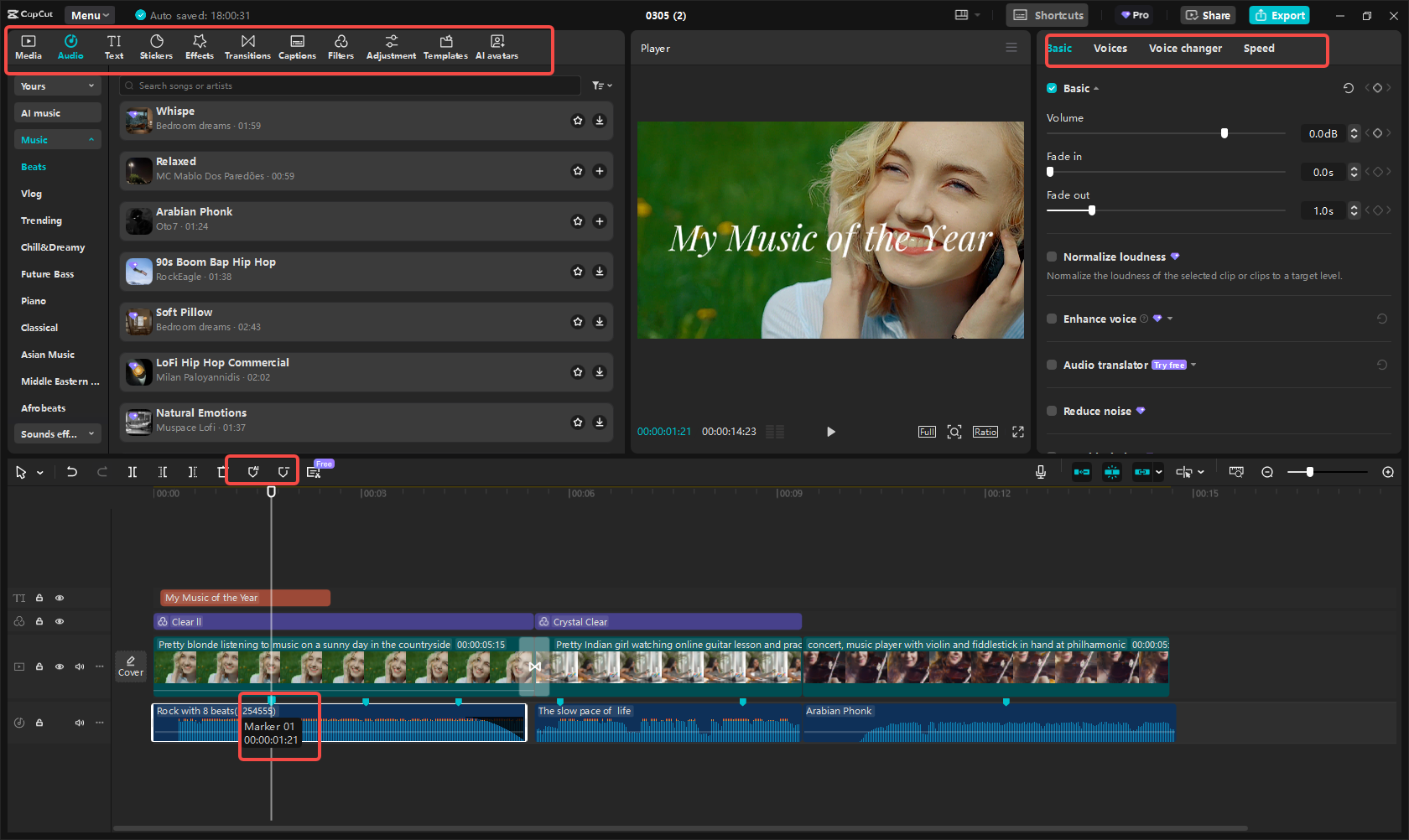 Edit your music summary video