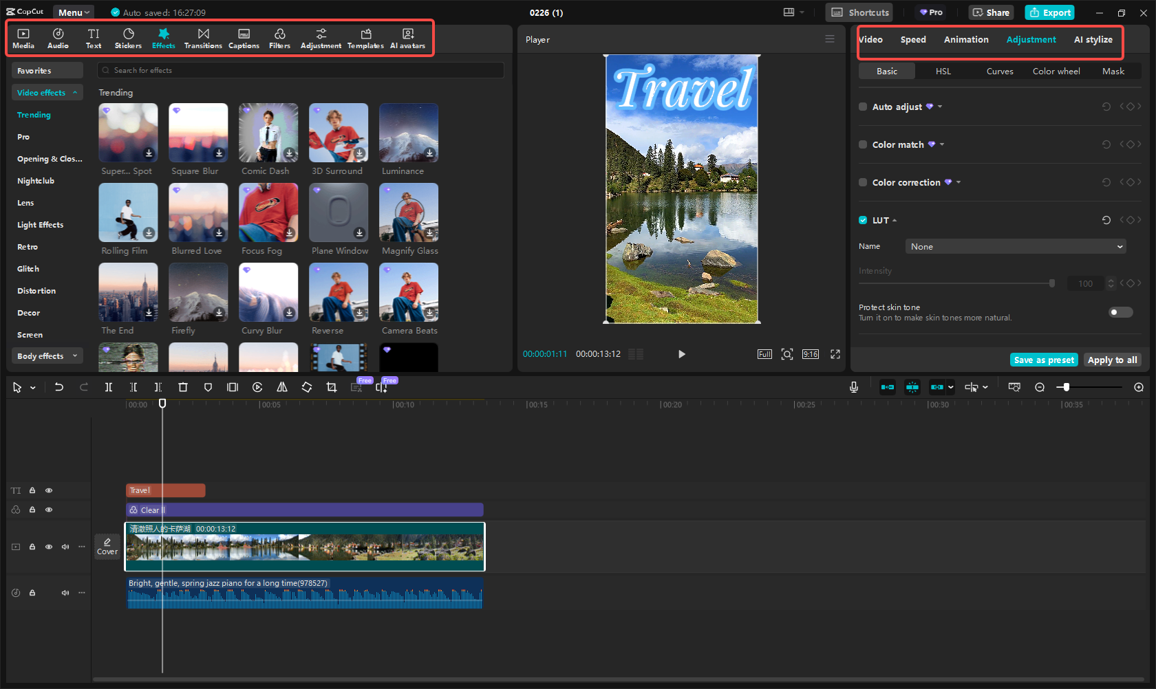 Edit your travel Reel