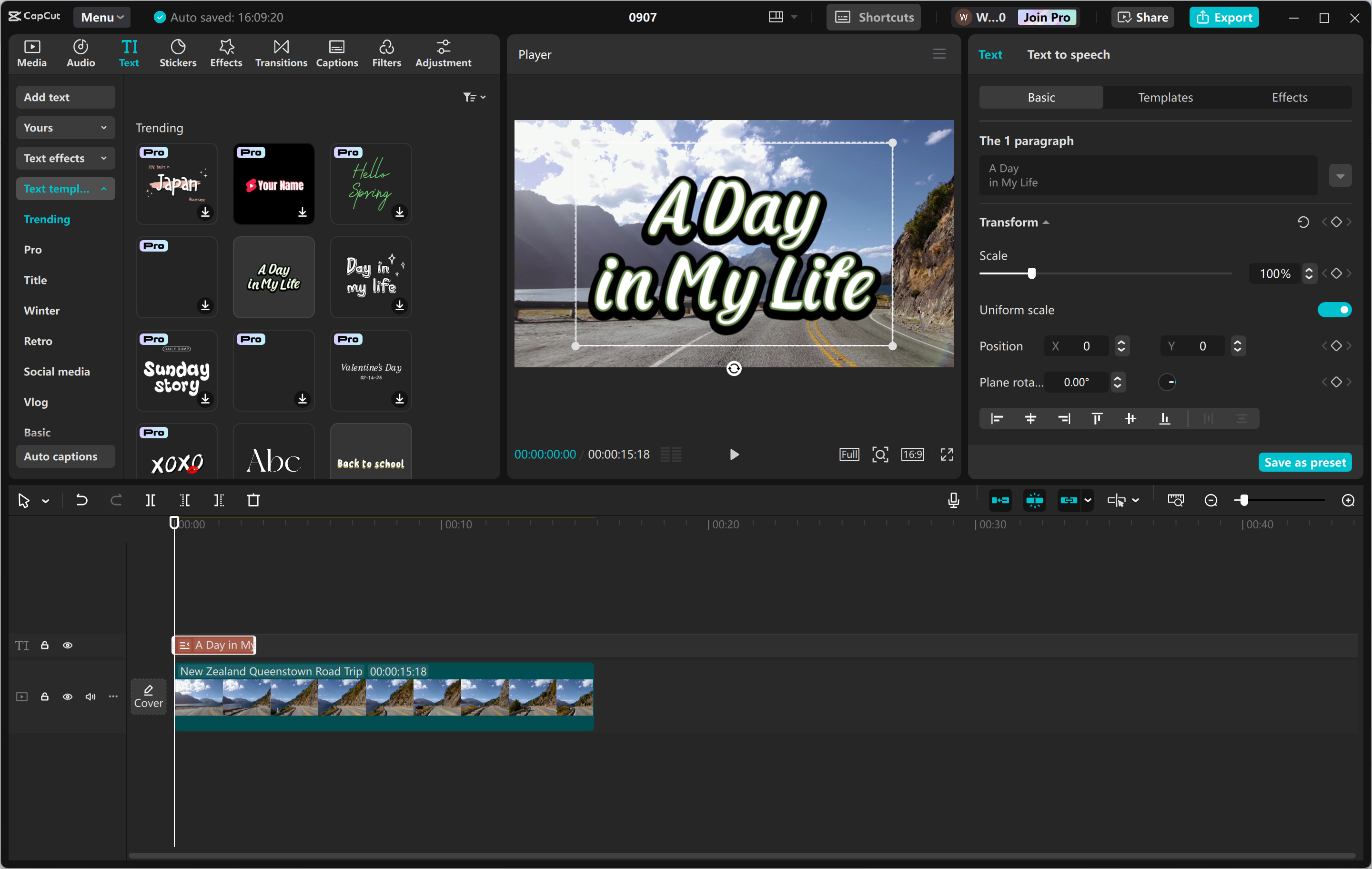 Editing interface of the CapCut desktop video editor
