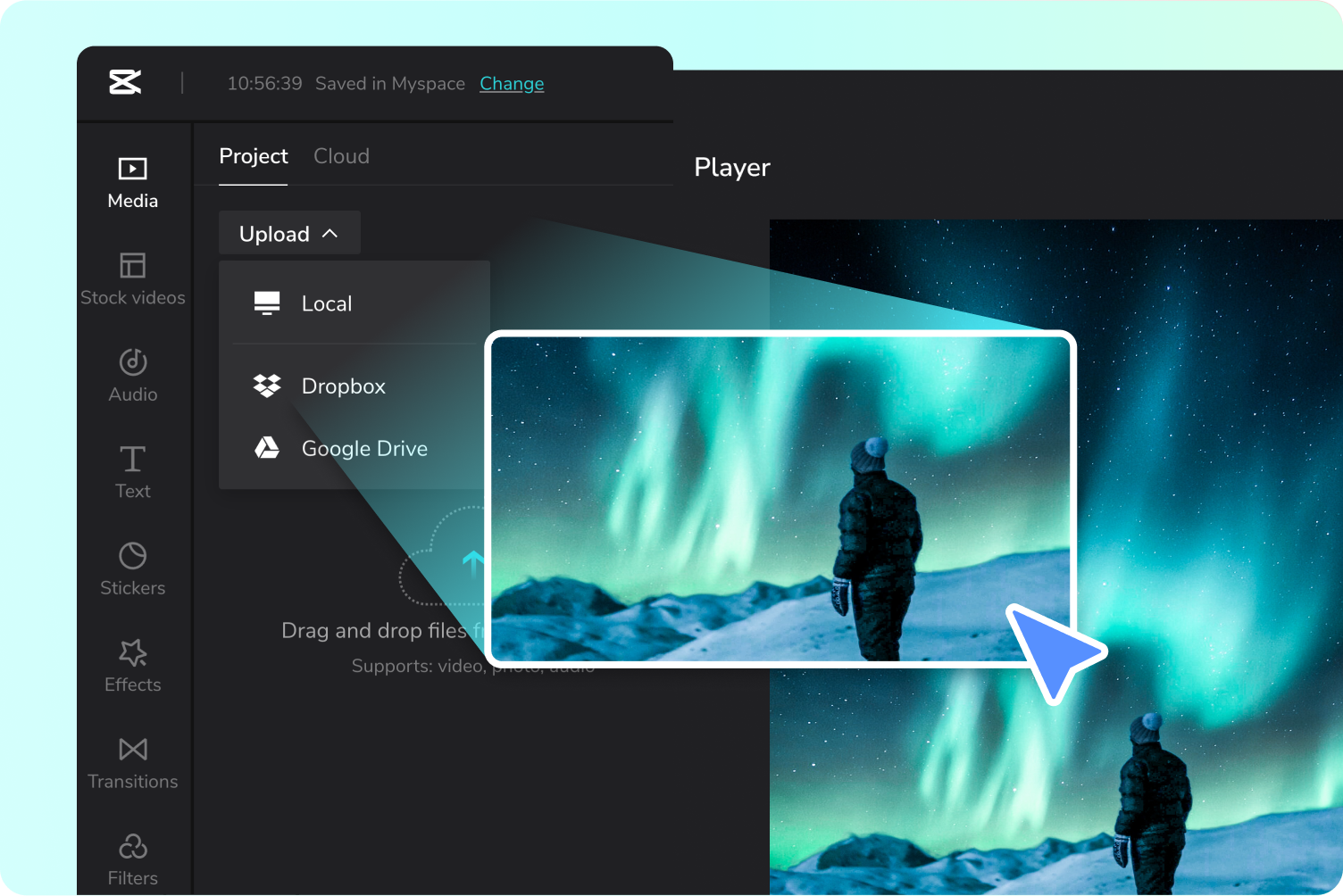 Upload video to the video resolution converter