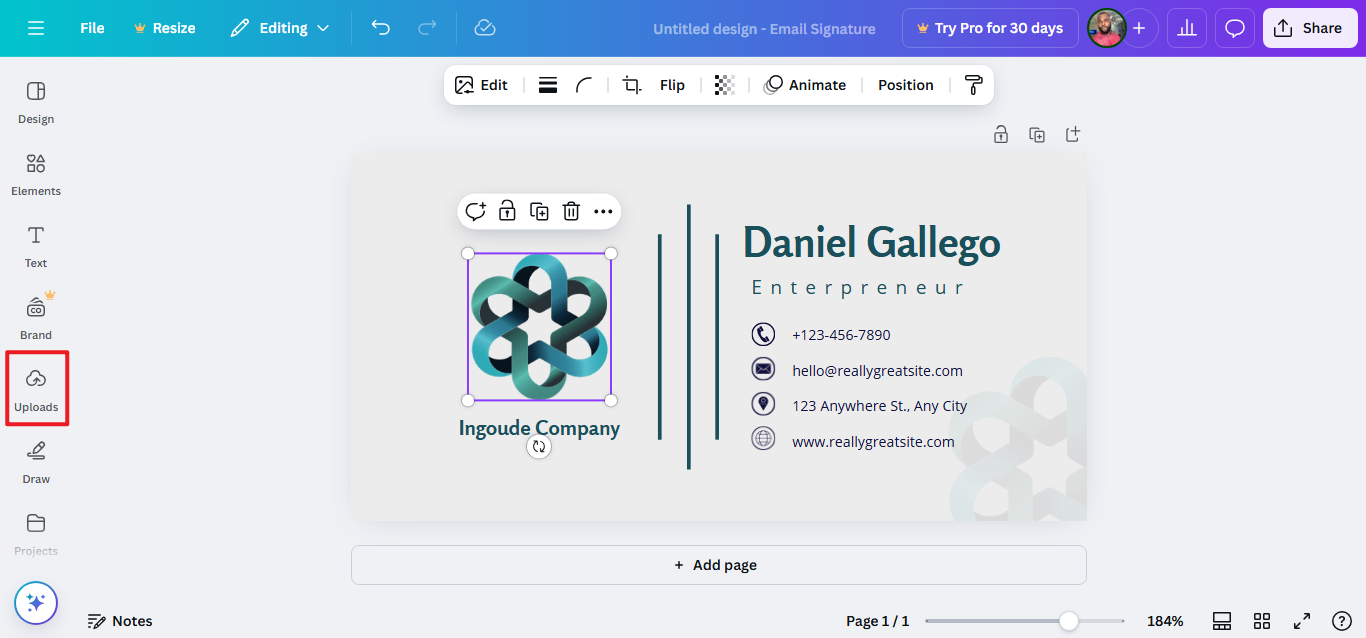 create email signature picture online