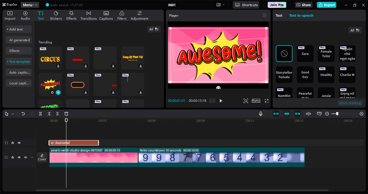 CapCut Desktop-Schnittstelle