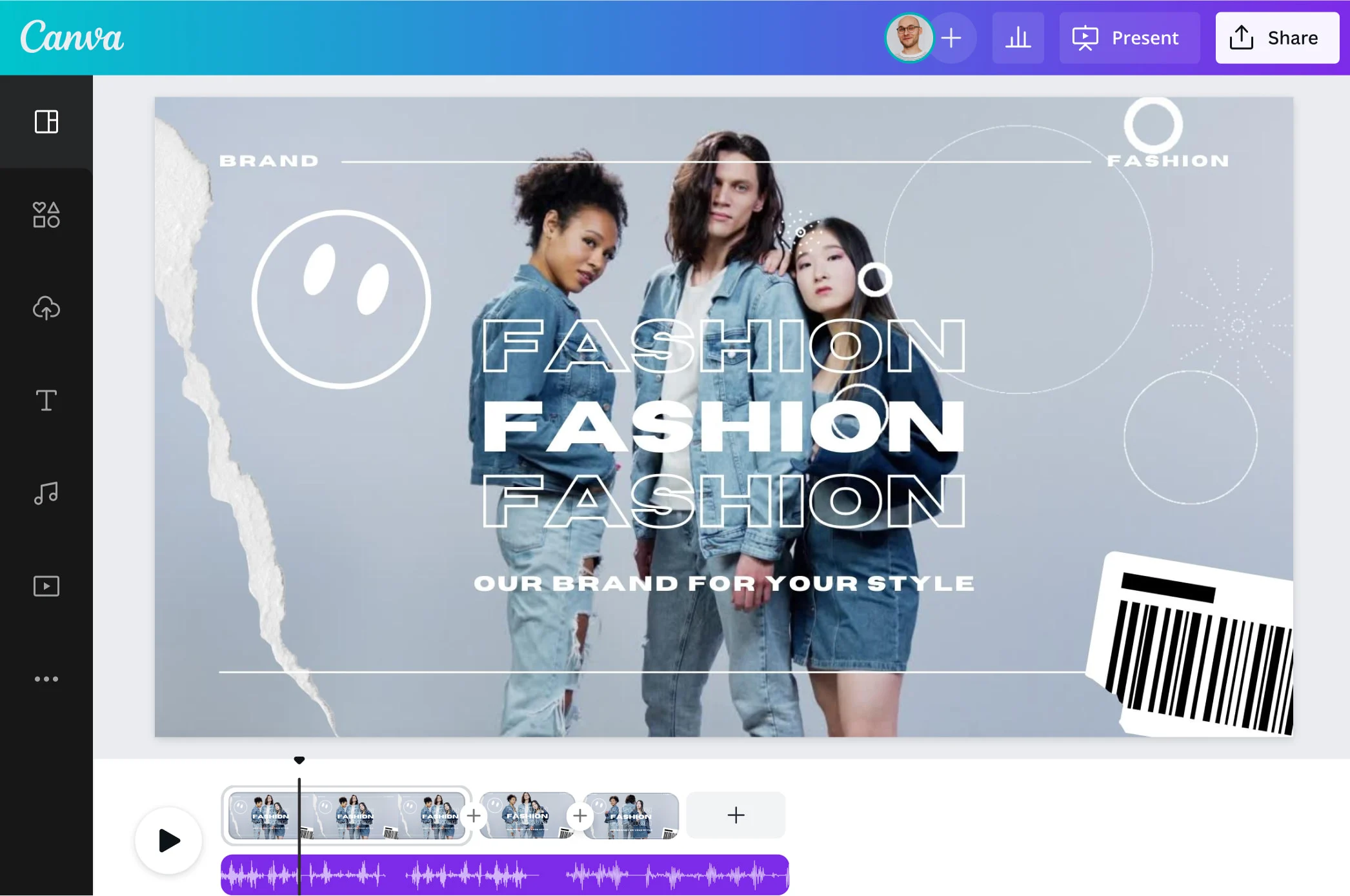 Interface of Canva - the best promotional video maker