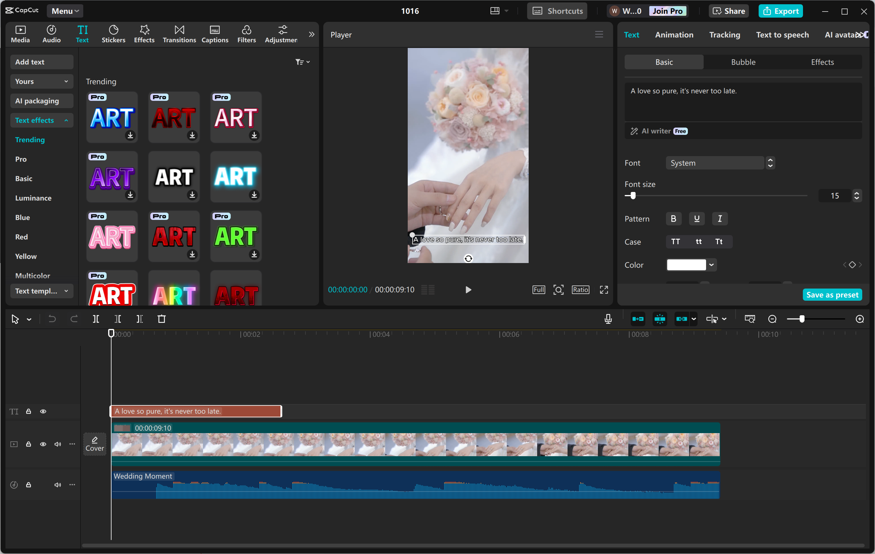 Interface of CapCut desktop video editor - the best tool to add text to Instagram Reels