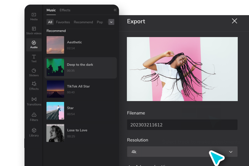Muziek toevoegen en exporteren