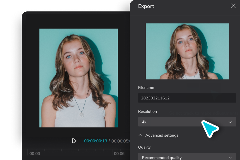 Export videos up to 4K