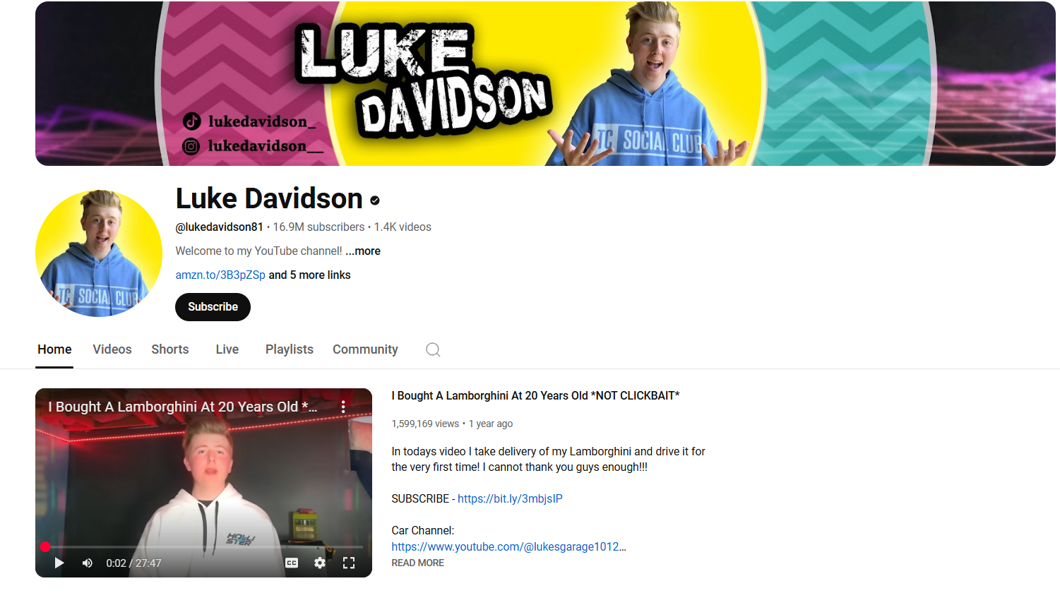 Luke Davidson - Funny YouTube channel