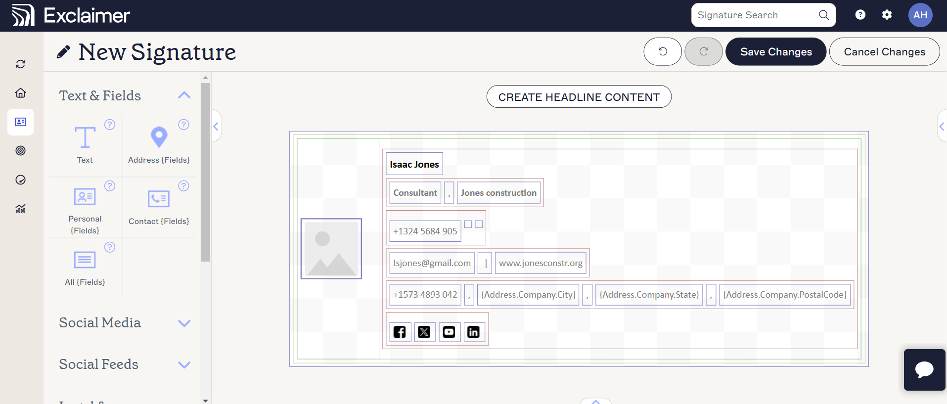 ビジネス署名を作成する