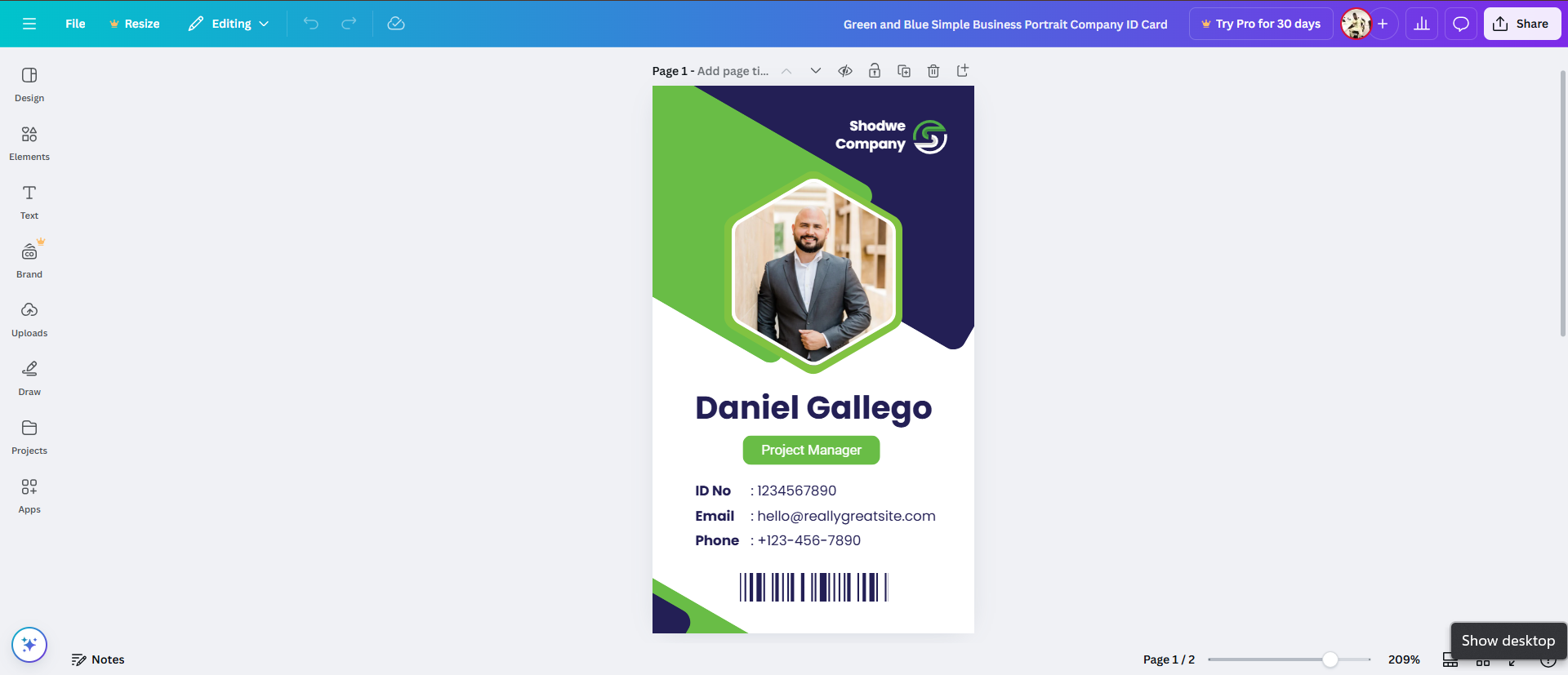 company id card design