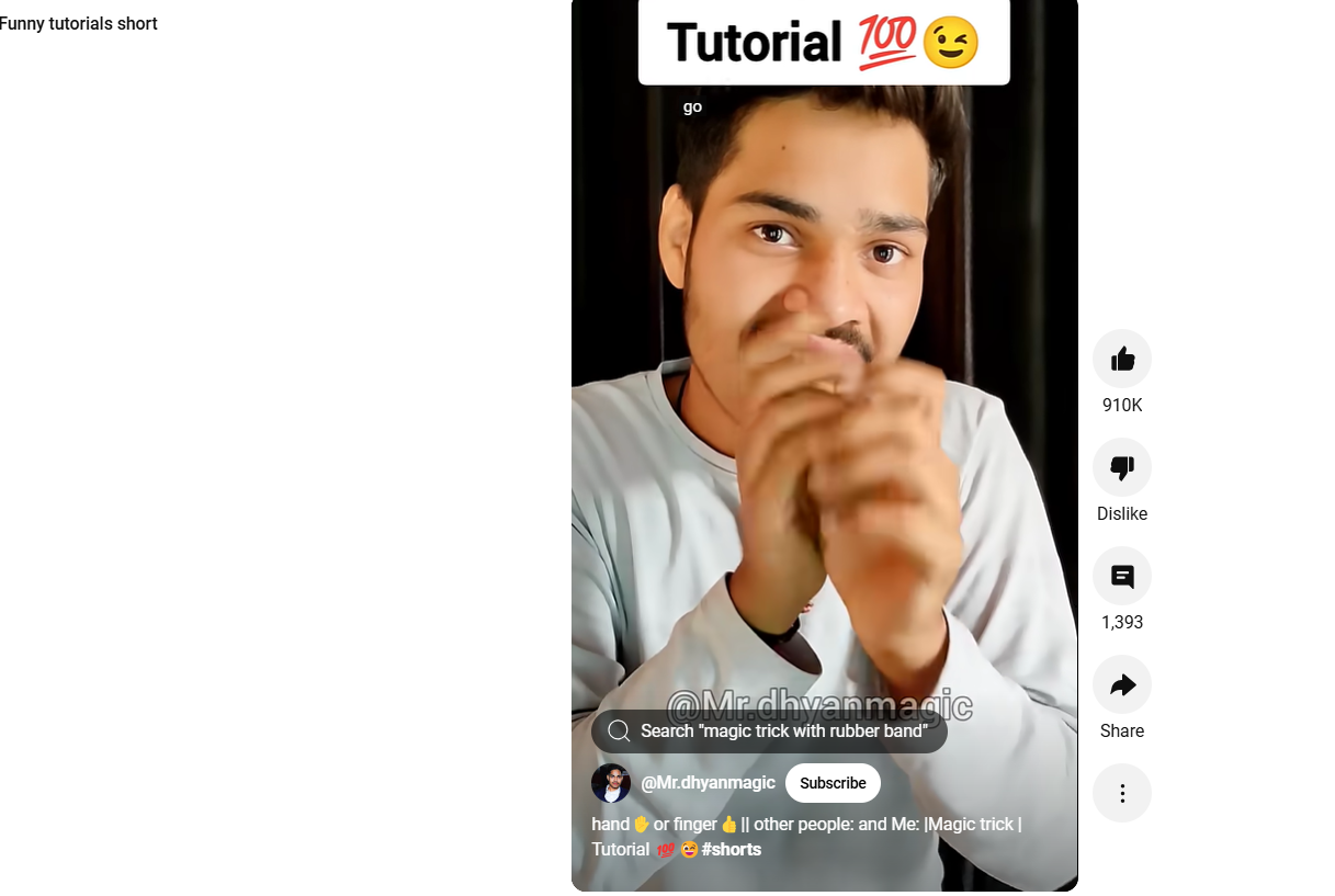 Funny tutorials YouTube short videos