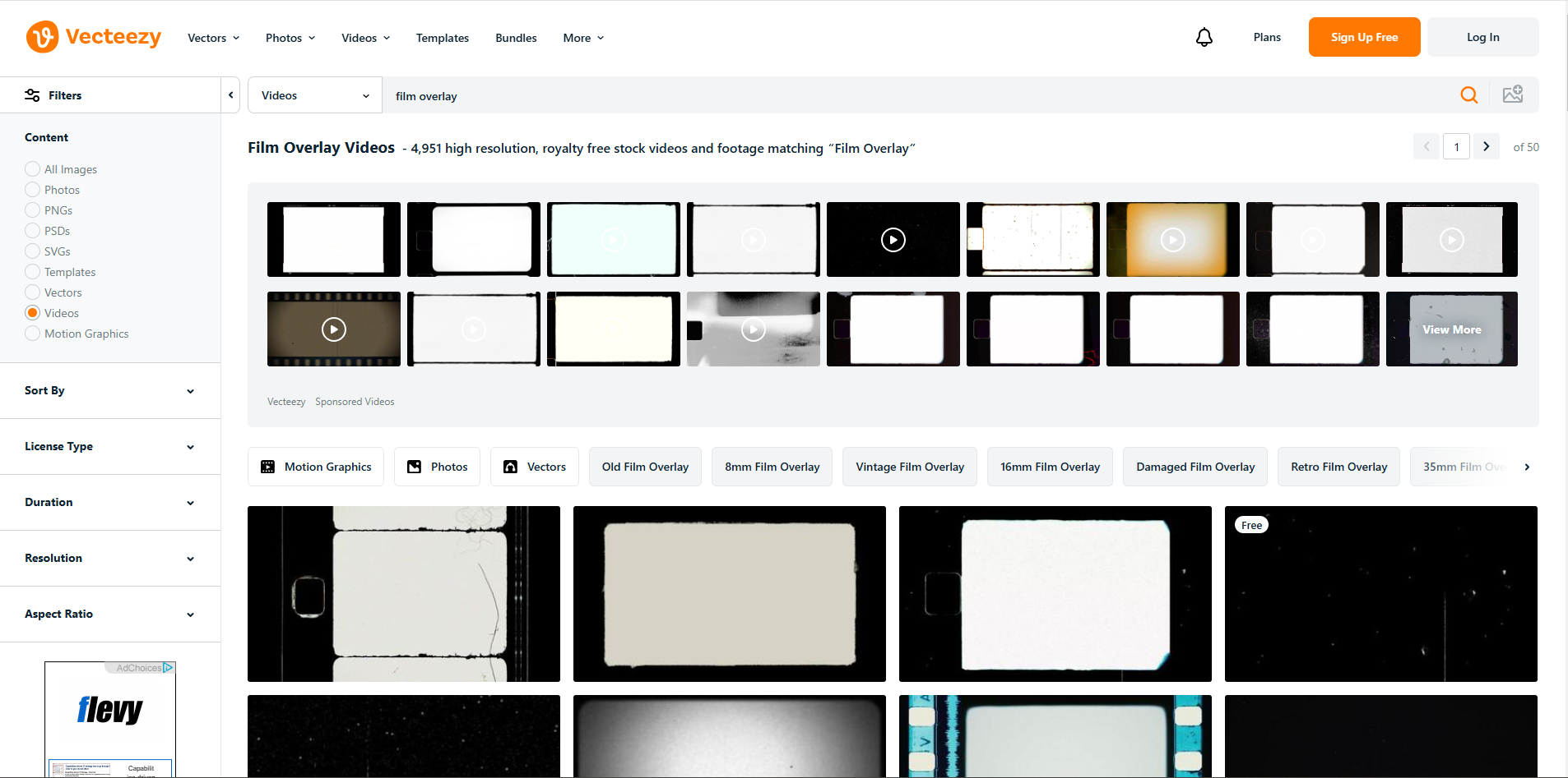 Vecteezy介面-免費膠片紋理疊加的好平臺