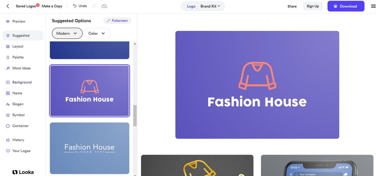 ผู้ผลิตโลโก้แฟชั่น Looka