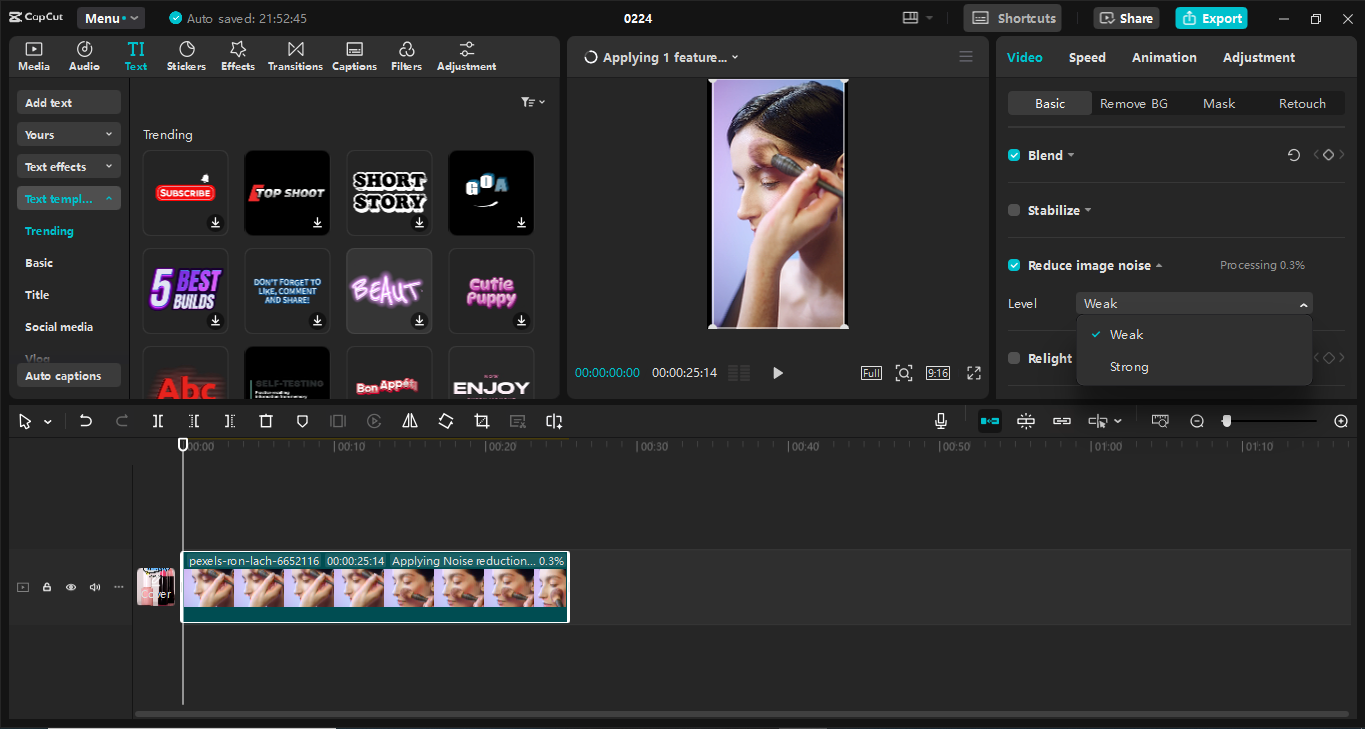 Interface of the CapCut desktop video editor - the best tool to create TikTok videos to boost CTR