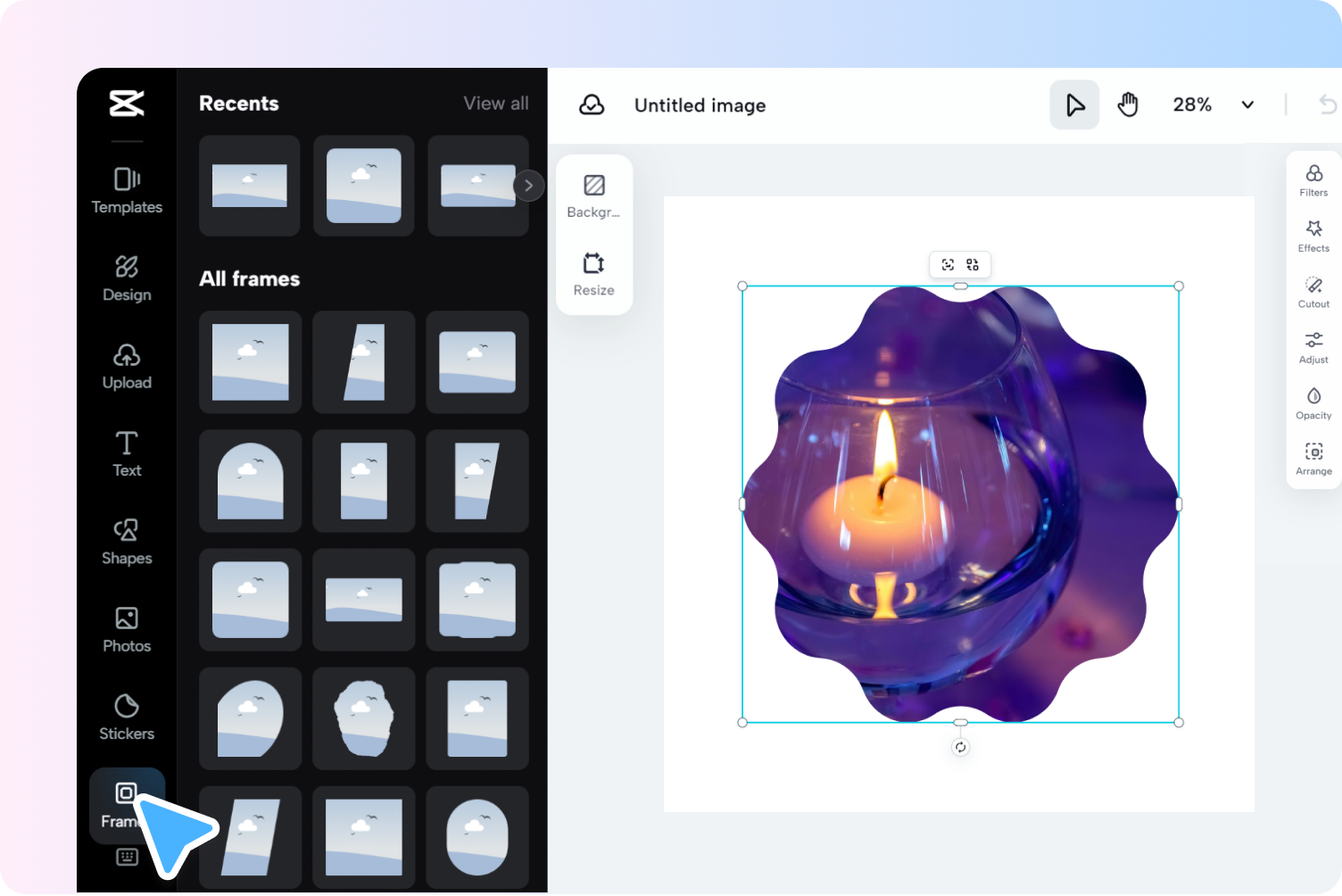 Применить рамки для фотографий