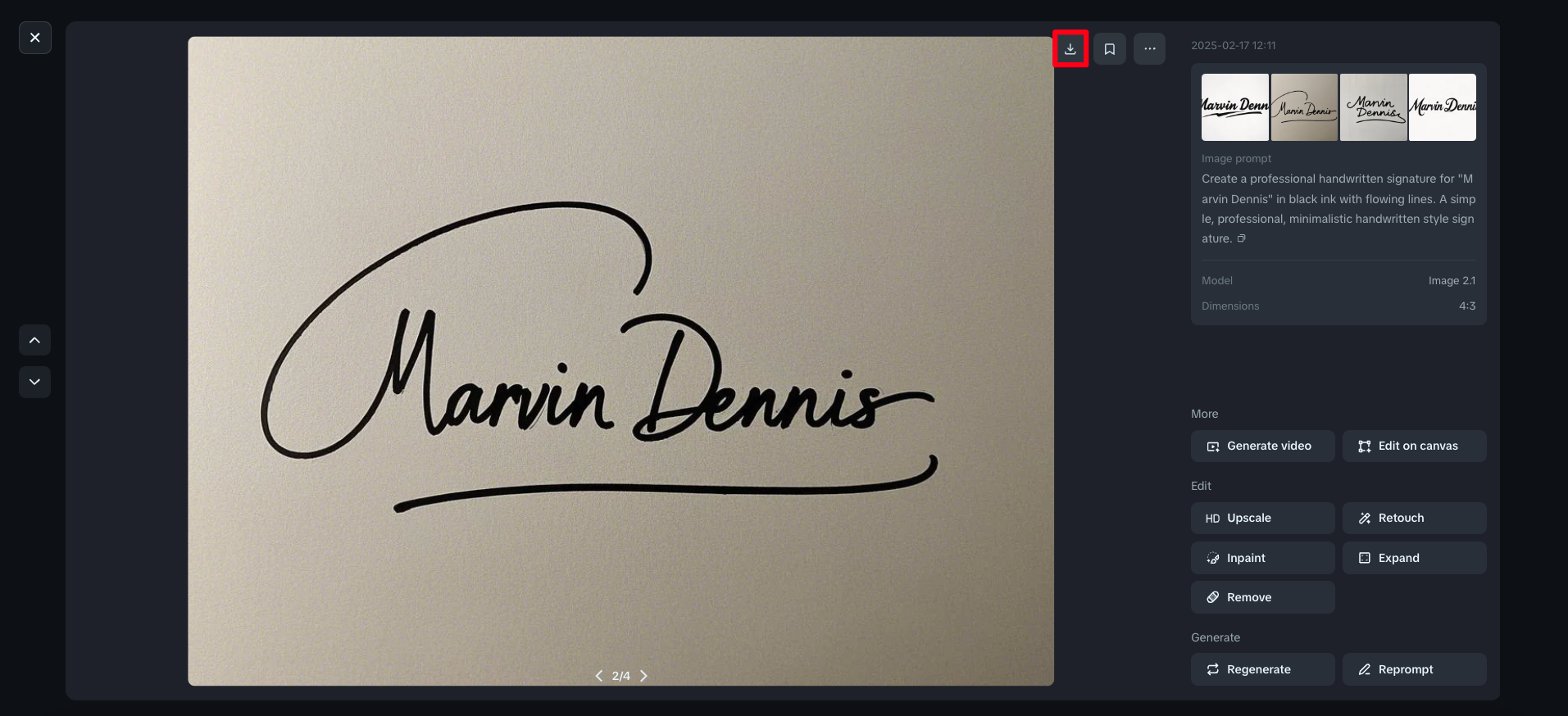 Muat turun tandatangan