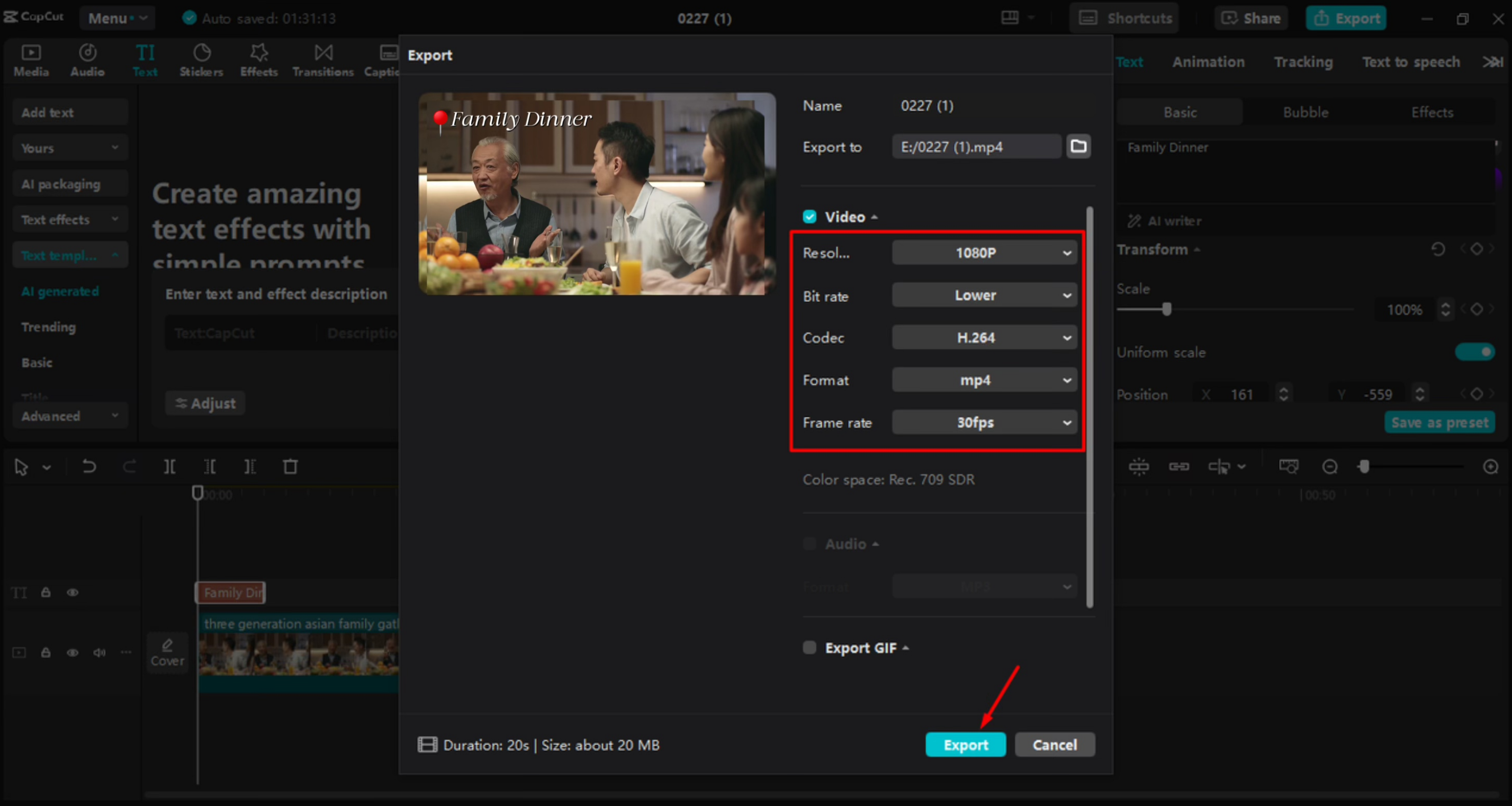 Mengeksport video daripada editor video desktop CapCut
