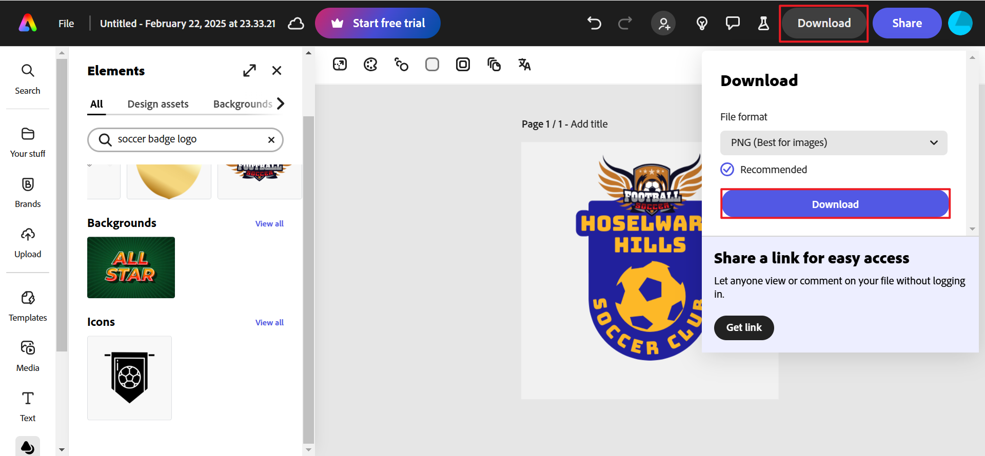 make your own soccer badge
