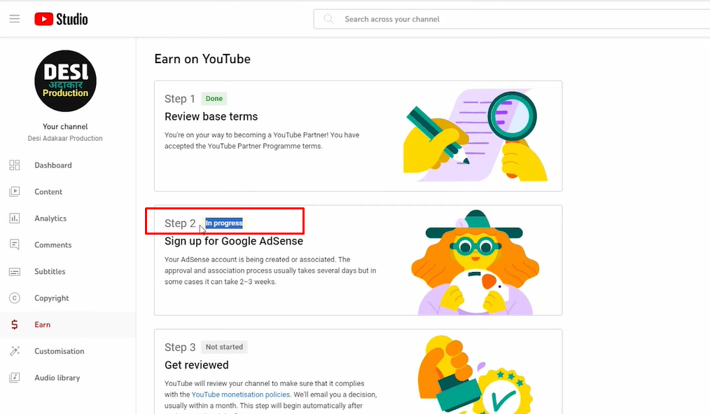 Waiting for approval to start getting paid for YouTube Shorts