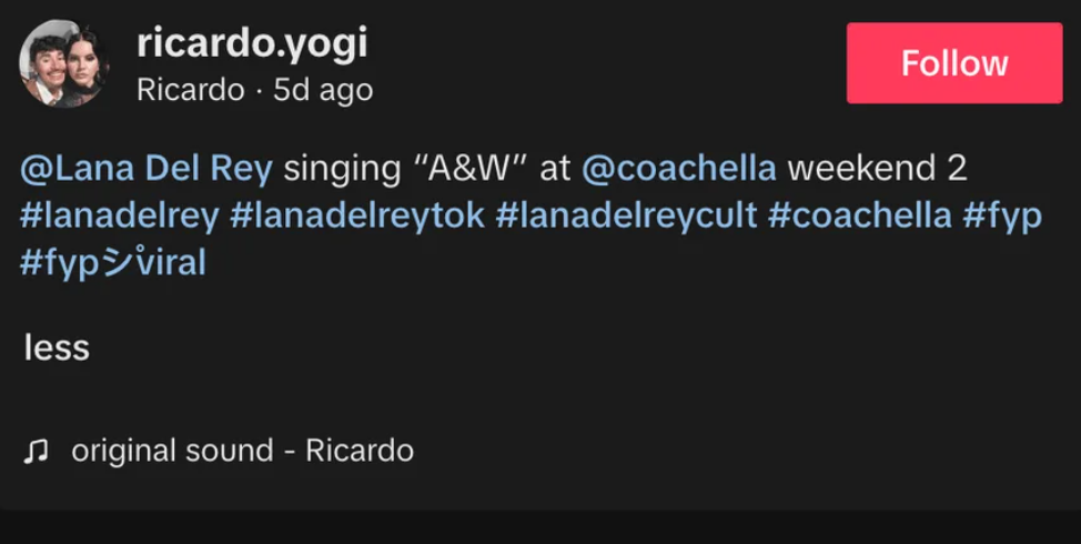 TikTok mutatók-Megjegyzések pálya