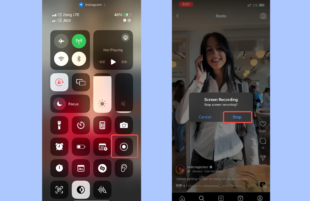 Record Instagram Reels on iOS