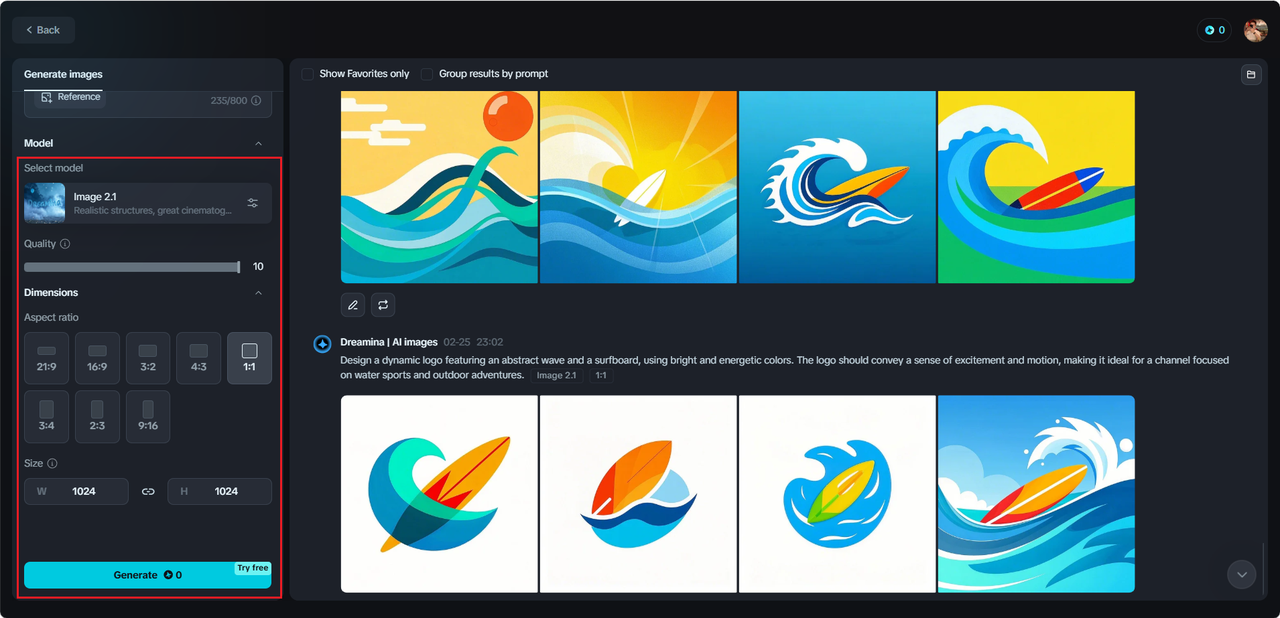 Generate AI logo design for YouTube