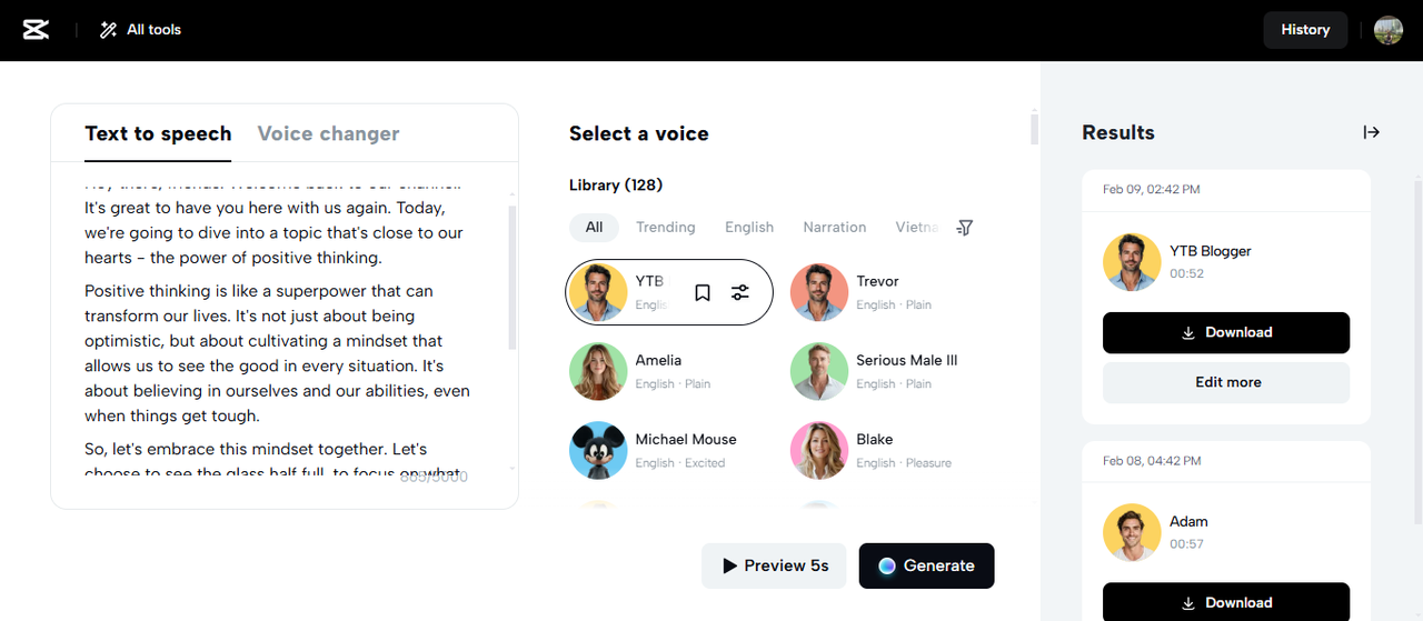 Hochwertige Sprachausgabe
