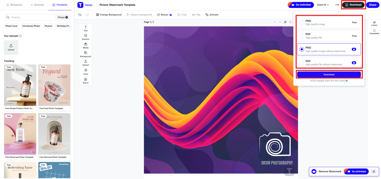 Finalizar y descargar