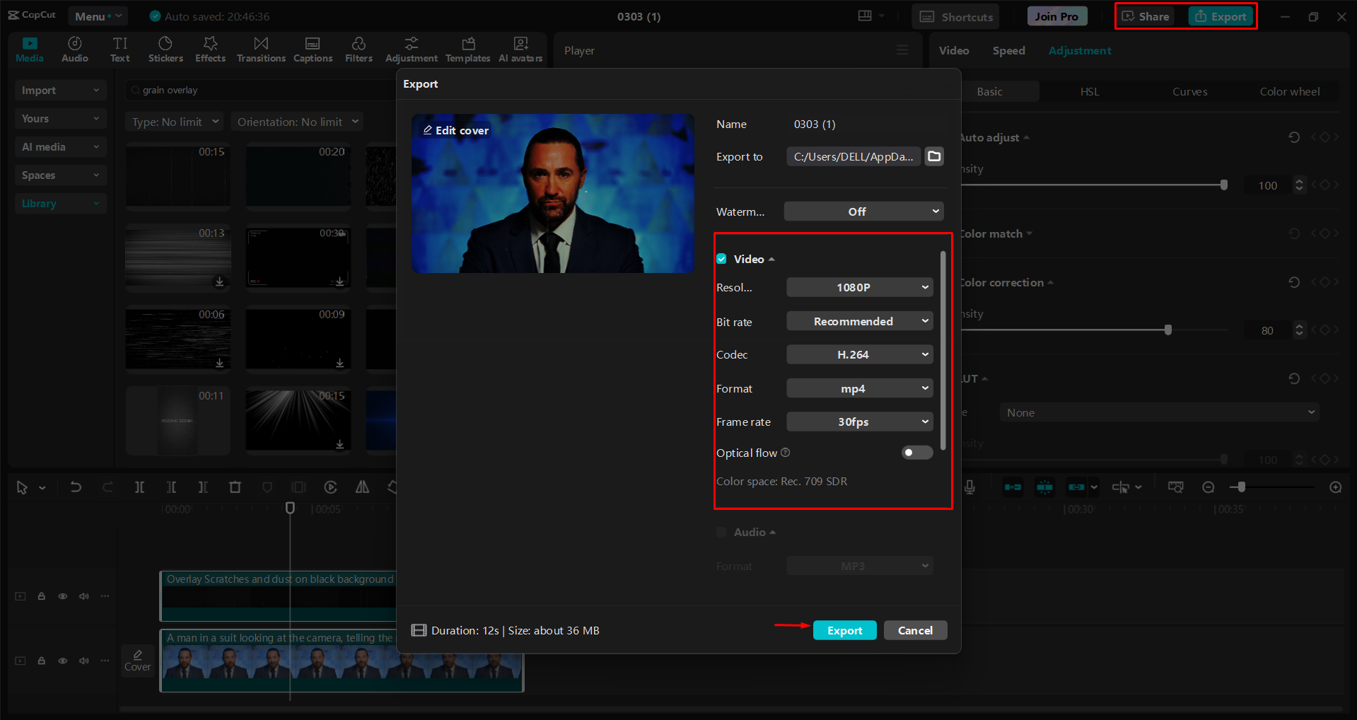 Mengeksport video daripada editor video desktop CapCut