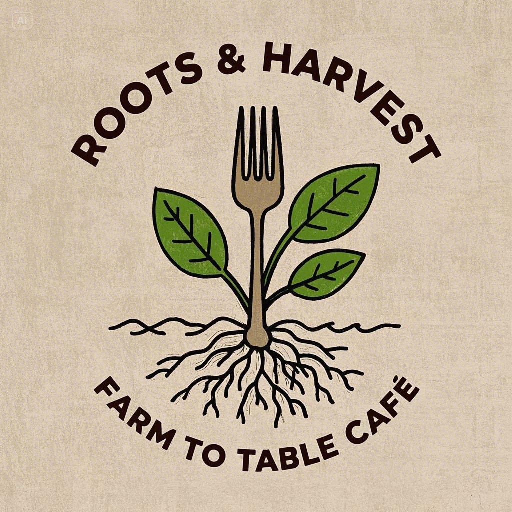 농장 대 테이블 카페 로고 디자인