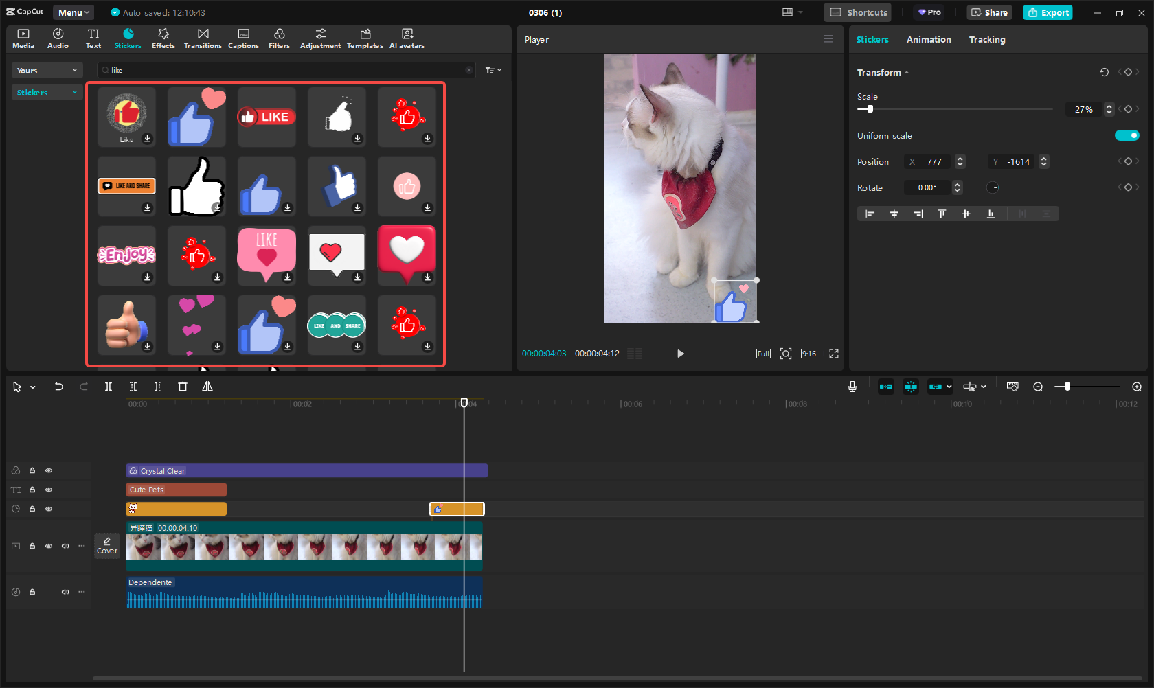 Ajoutez des autocollants CTA à Reels  CapCut