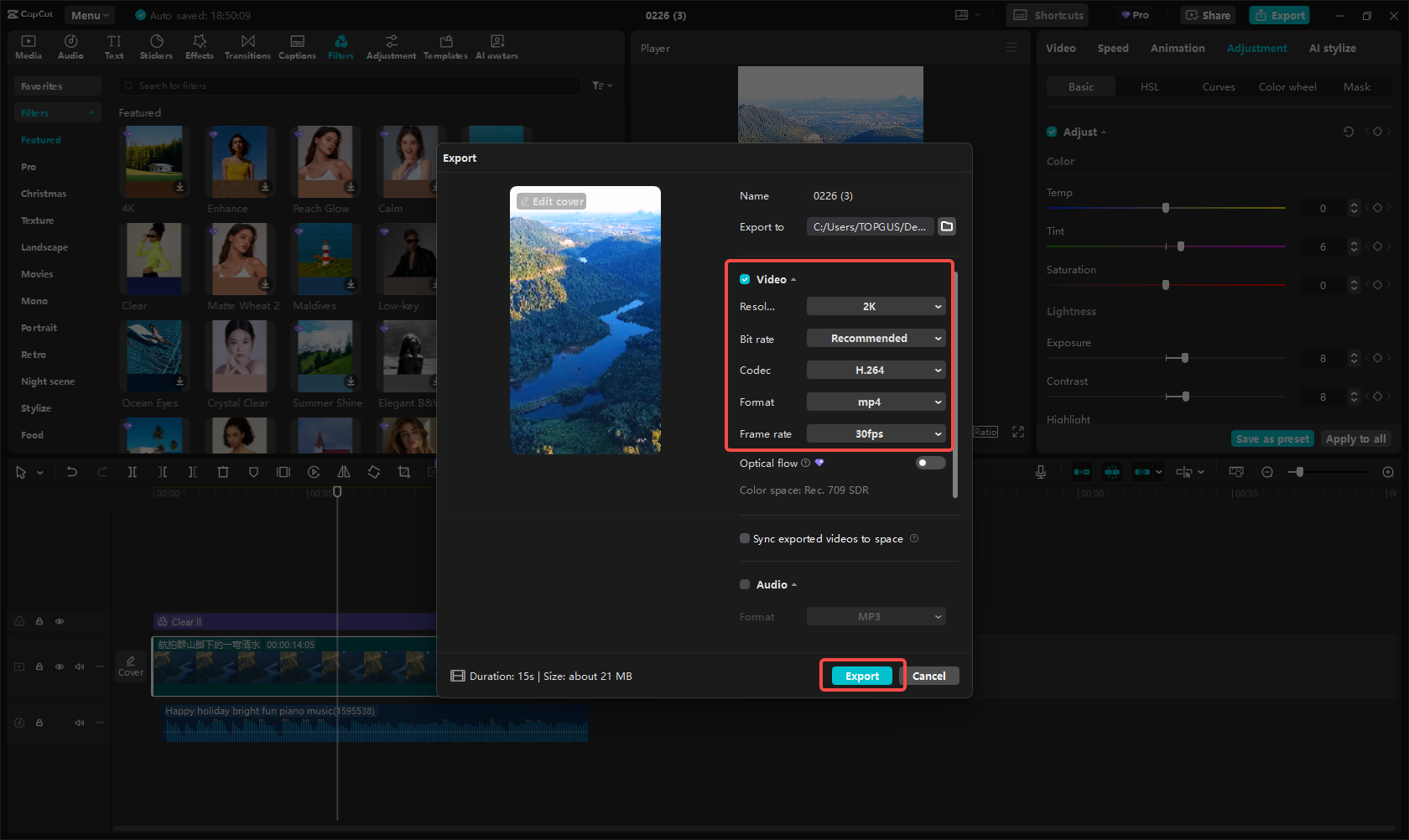 Export the Instagram Reel