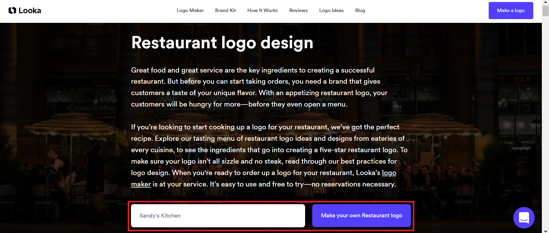 레스토랑 이름 쓰기