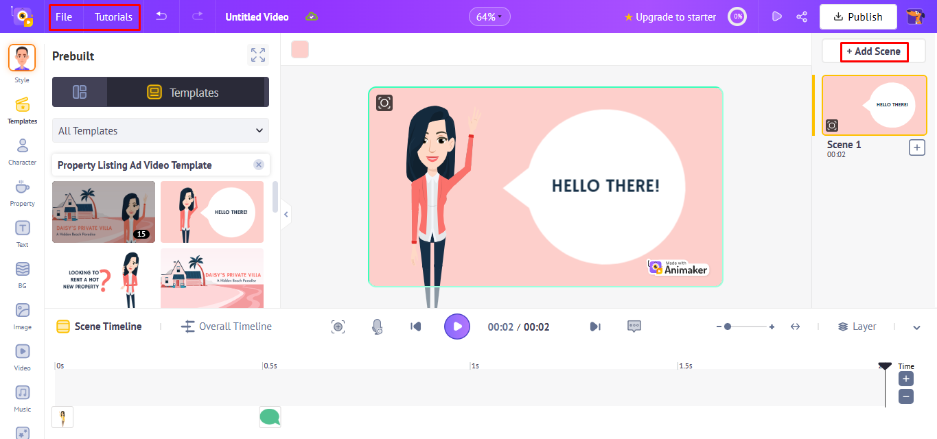 Image montrant comment créer gratuitement des vidéos explicatives animées à l'aide de modèles