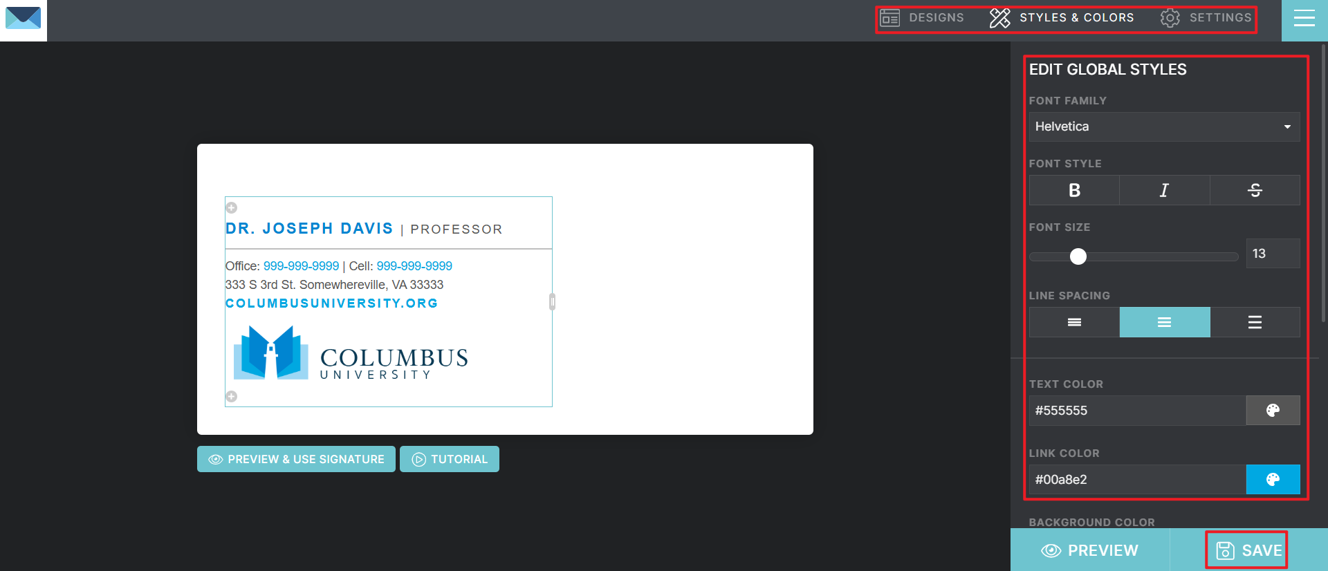 Download your email signature with company logo