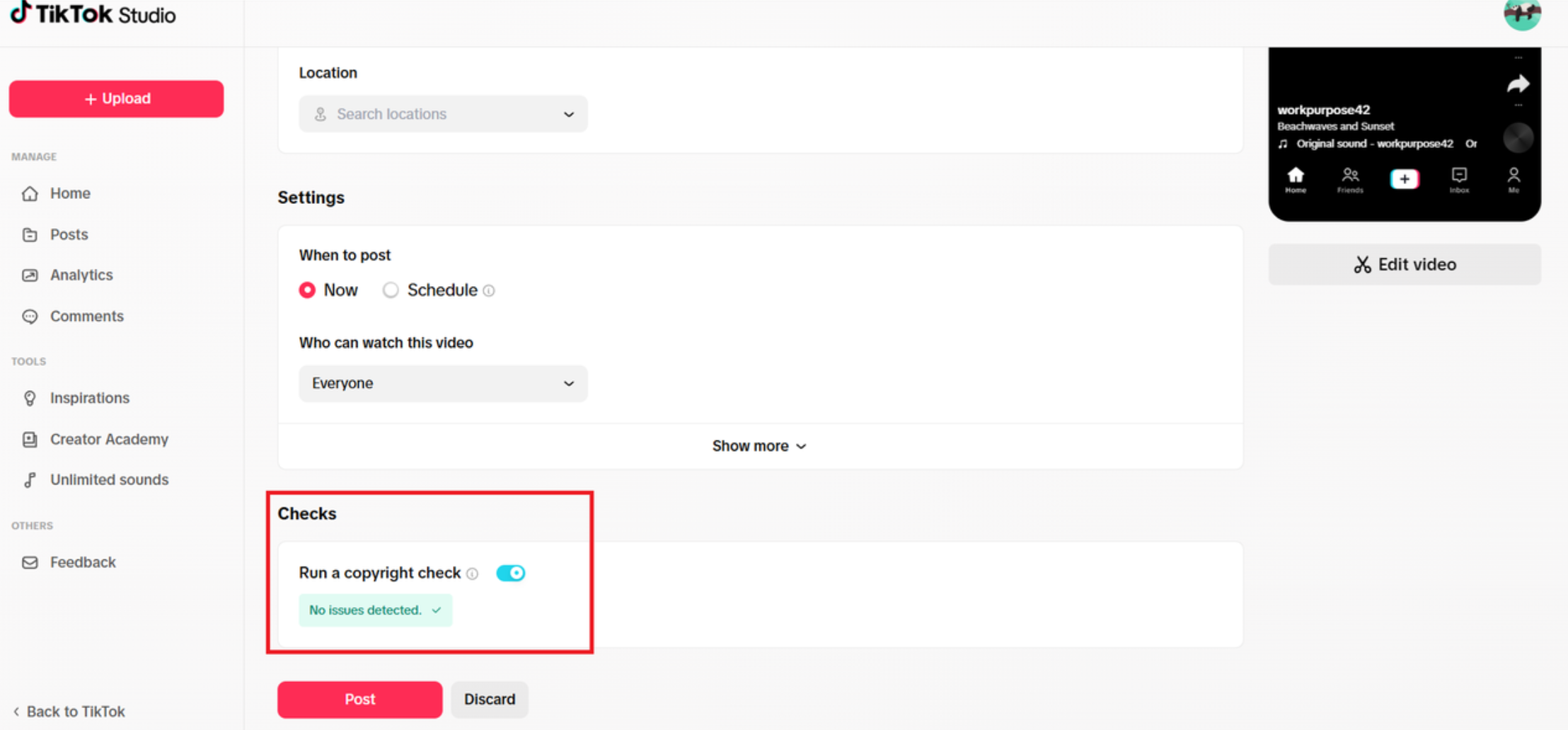 Checking for copyright issues
