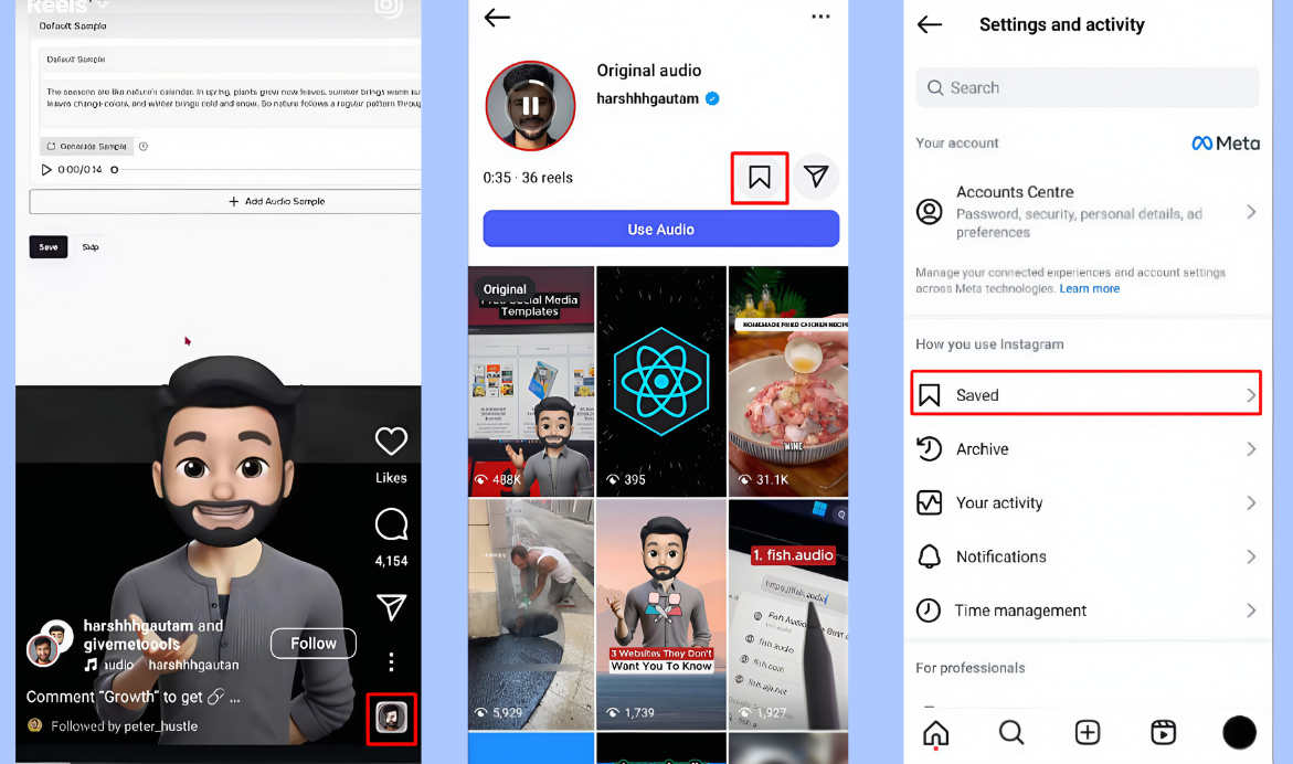 Saved audio from Reel